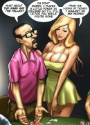 Busty blonde making guys to undress when gambling