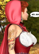 Slutty the little red riding-hood's mother enjoys hard interracial threesome with loggers
