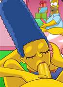 Horny homer simpson gets his cock swallowed deep throat