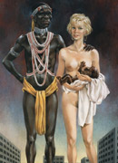 White chick living with a black wild tribal in this hot cartoon